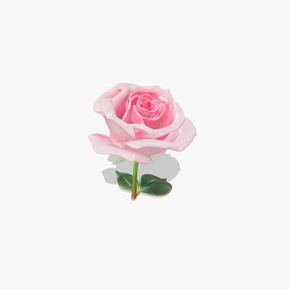 Rosa Damascena Pink Rose model pack